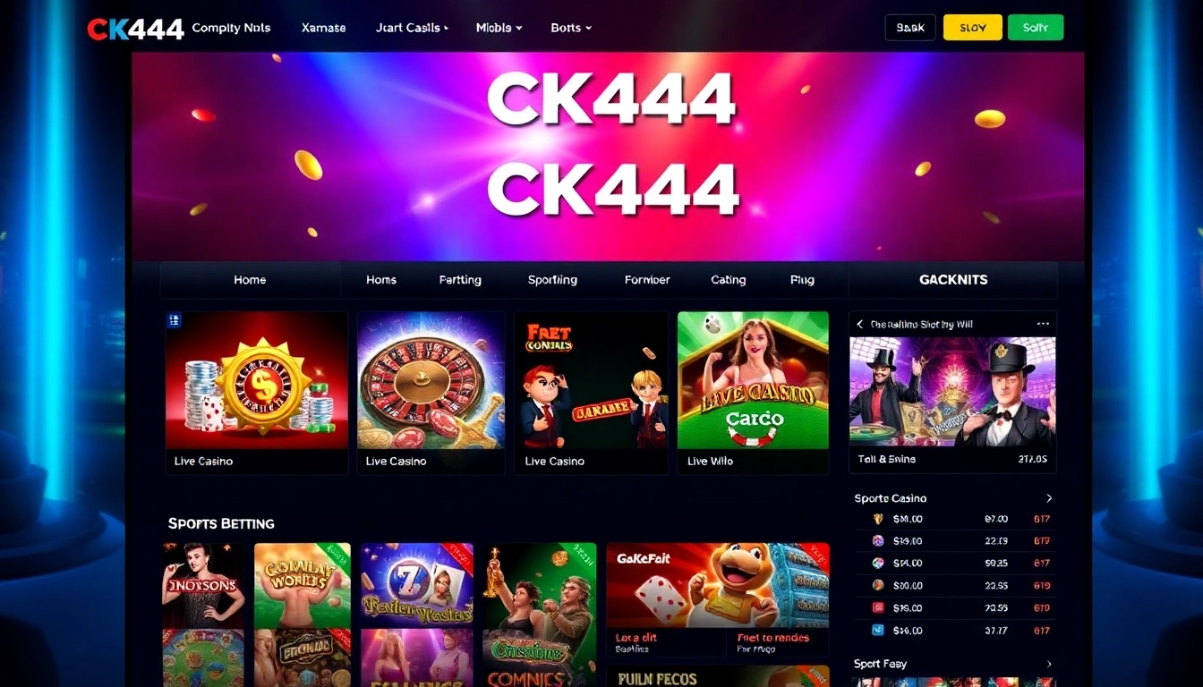 CK444 gaming platform with engaging slots, live dealer tables, and sports betting action for Bangladesh players.