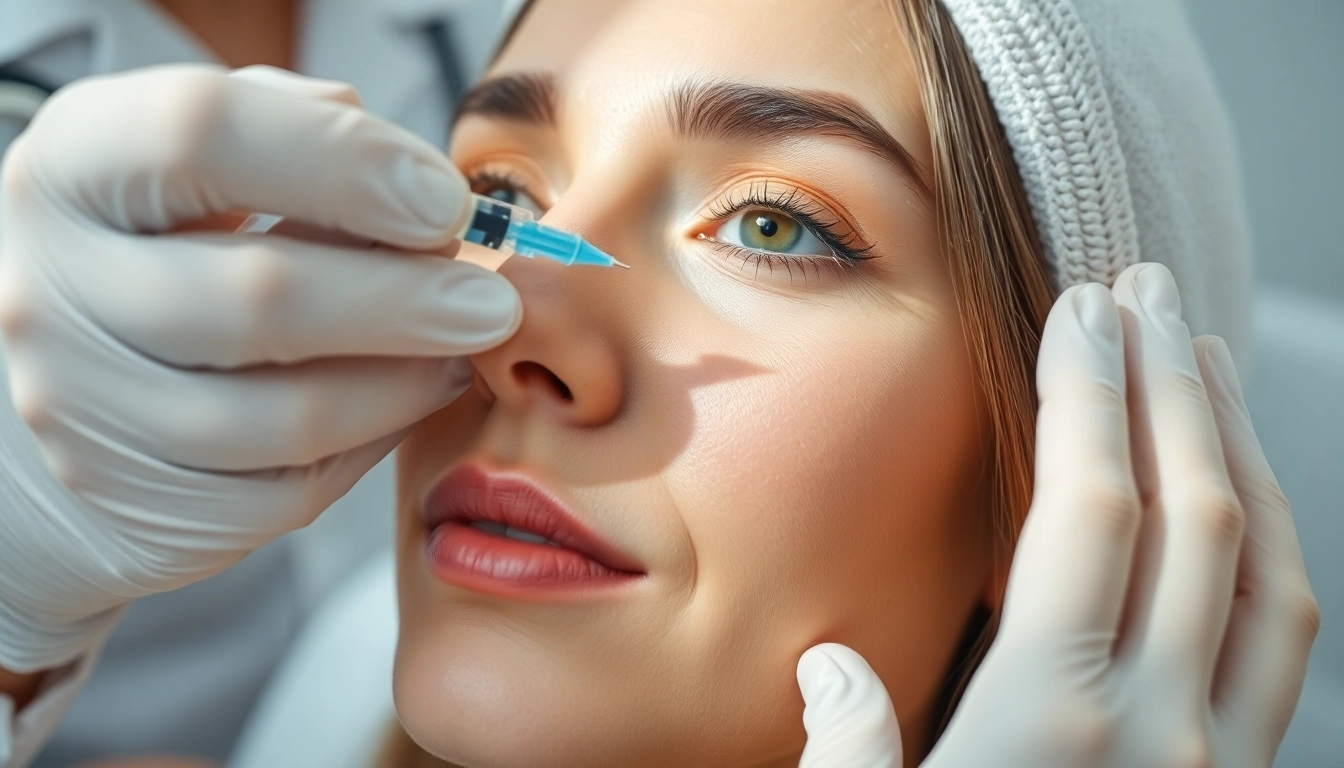 Administering a Botox Behandlung to minimize wrinkles with precision and care.