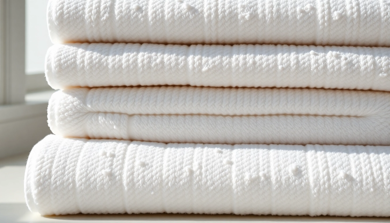 Leading combed Terry towels supplier showcasing premium, soft towels in a professional setting for retail or hospitality use