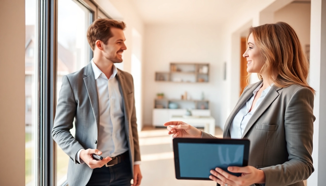 Erfahrener Immobilienmakler Grevenbroich bei einer Immobilienbesichtigung, stellt Ihre Immobilie professionell ins Rampenlicht.