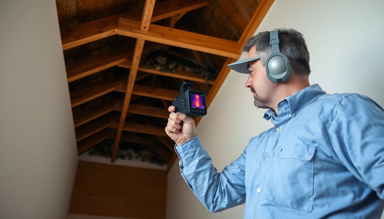 Wespen bestrijden: Technician safely inspecting a nest using thermal imaging to prevent overlast.