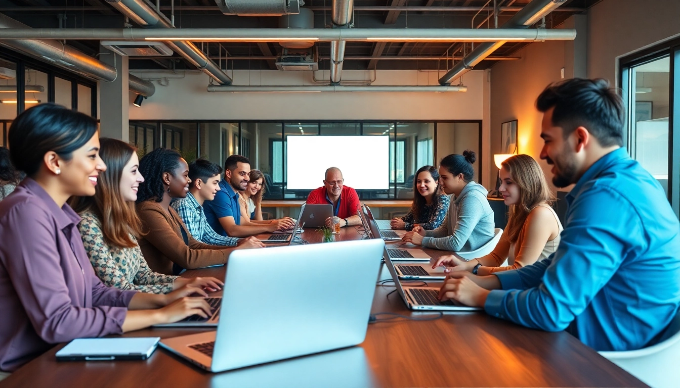 Freelance full remote working environment with professionals collaborating online from home offices