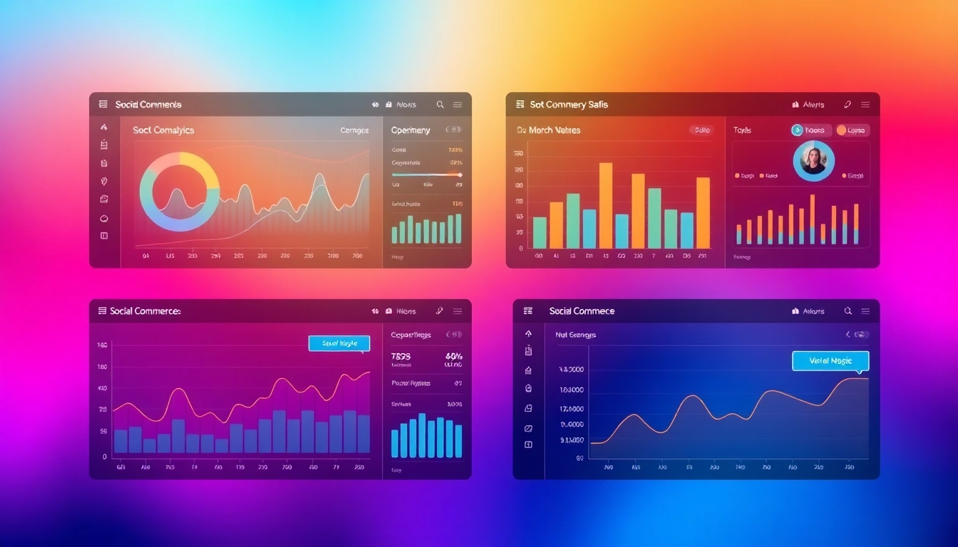 Social Commerce Insights analysis dashboard showing engagement and sales metrics for business growth