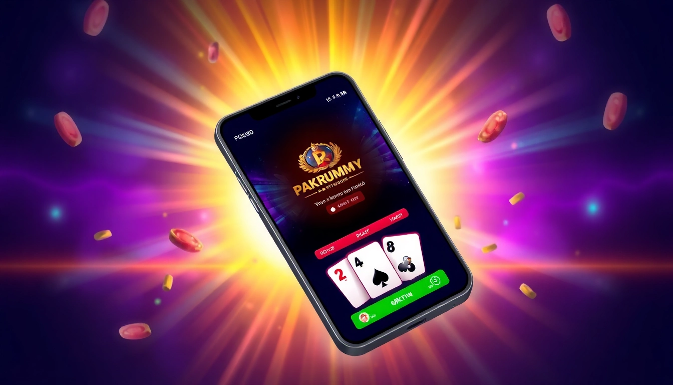 Pakrummy live gaming app on a smartphone screen enabling real money card games for Pakistan users