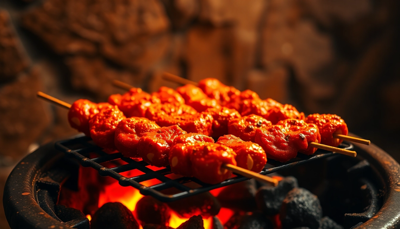 Tandoori Paste ready for grilling with vibrant colors and smoky aroma, perfect for delicious
